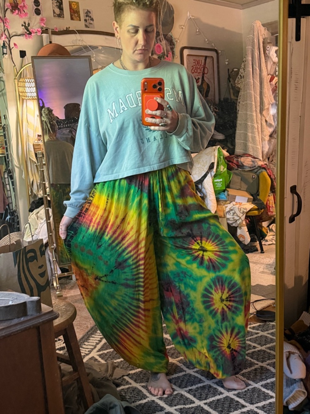Garden Belle Vibrant Tie-Dye wide leg pants - Picture 5 of 5